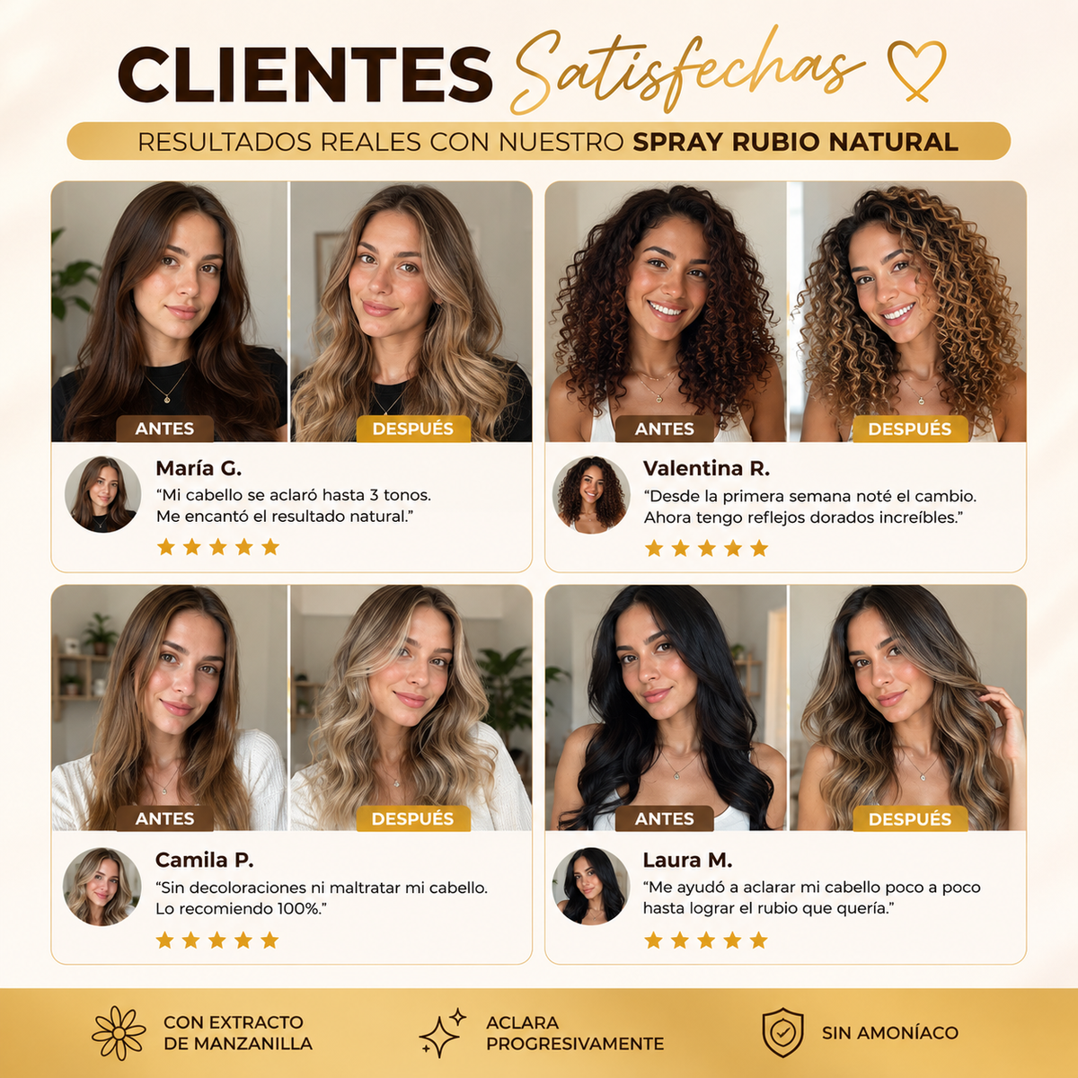 ✨ BLONDEA™ - Aclarante de Cabello Rubio Natural