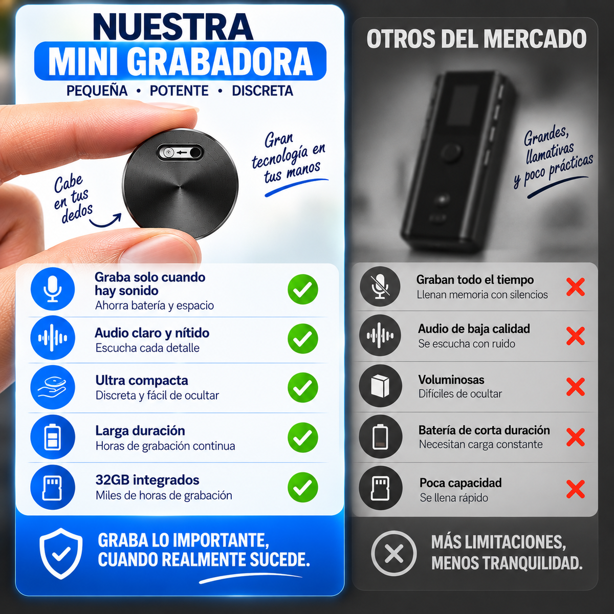 RECORD - Grabadora portátil con activación por voz