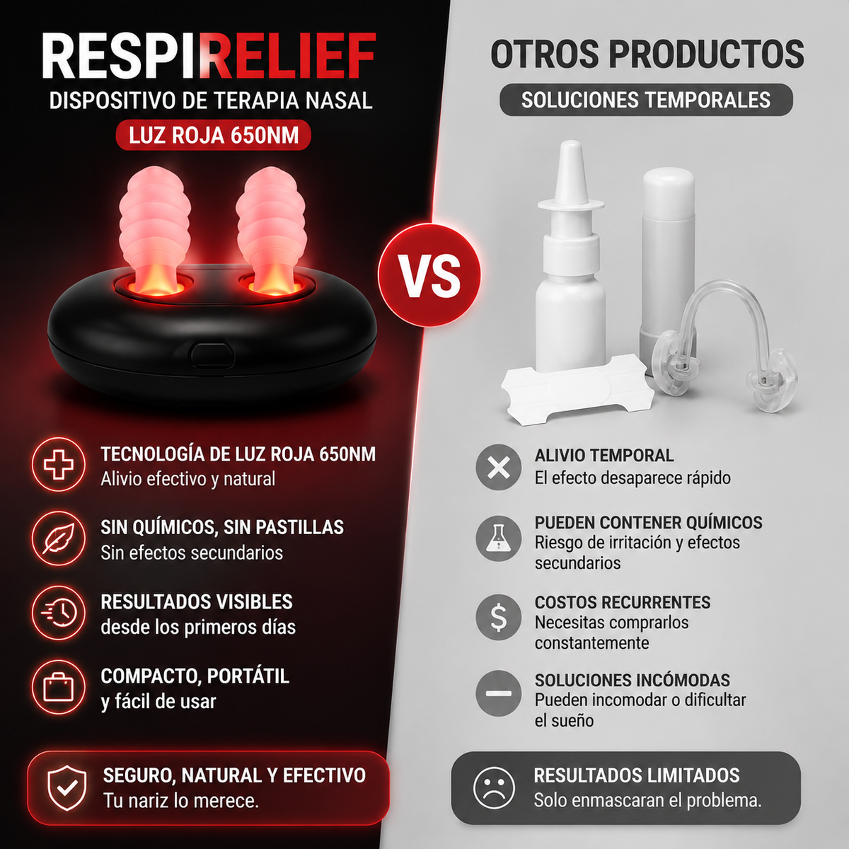 Respirelief - Dispositivo de terapia nasal infrarroja