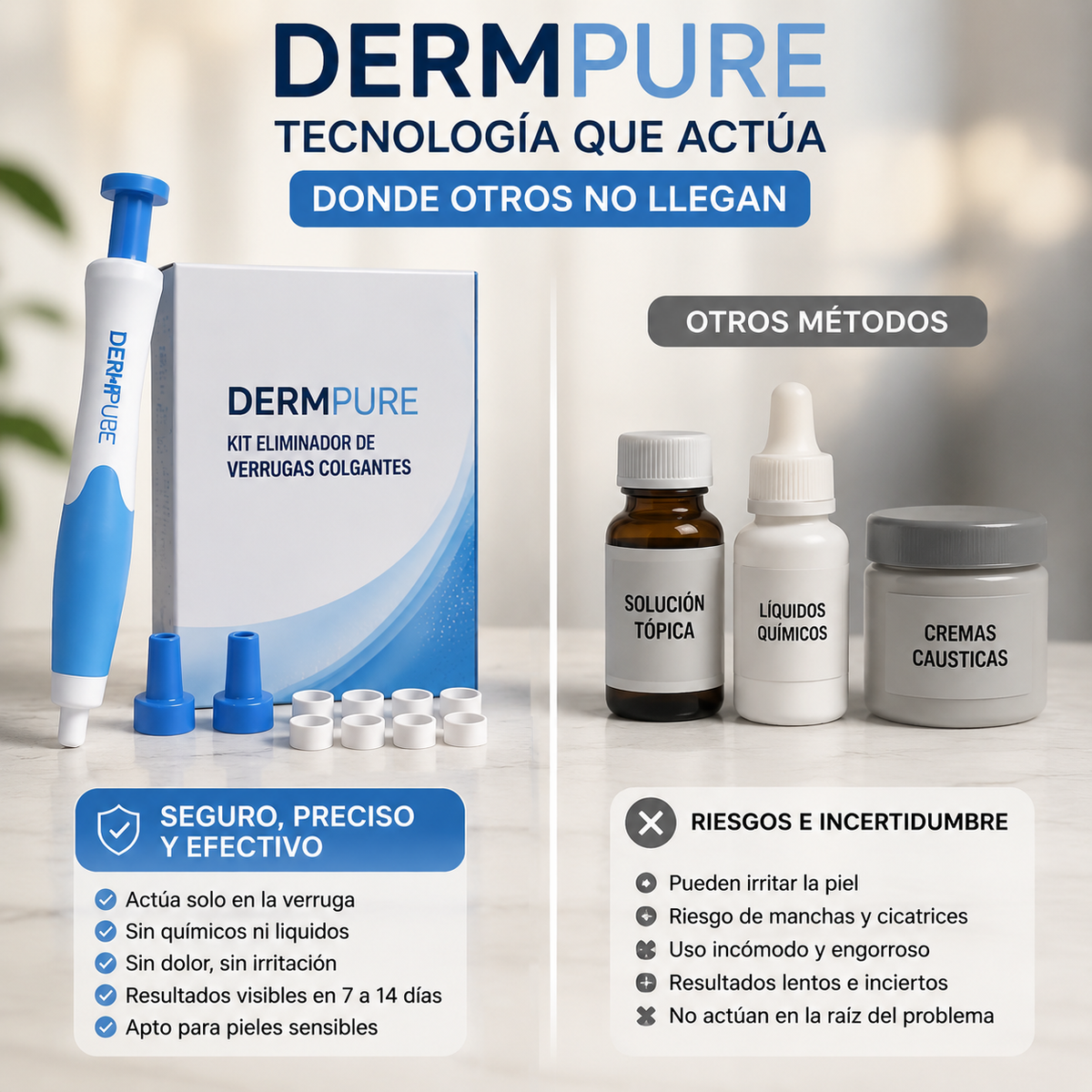DEMPURE - Kit Eliminador de Verrugas Colgantes