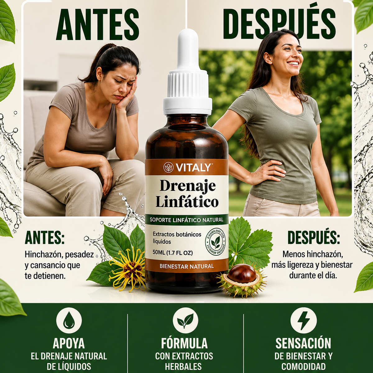 Gotas Vitaly™ - Drena naturalmente la hinchazón