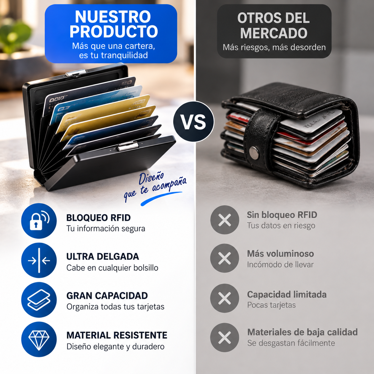 Sentry - Cartera Antirrobo con Bloqueo RFID