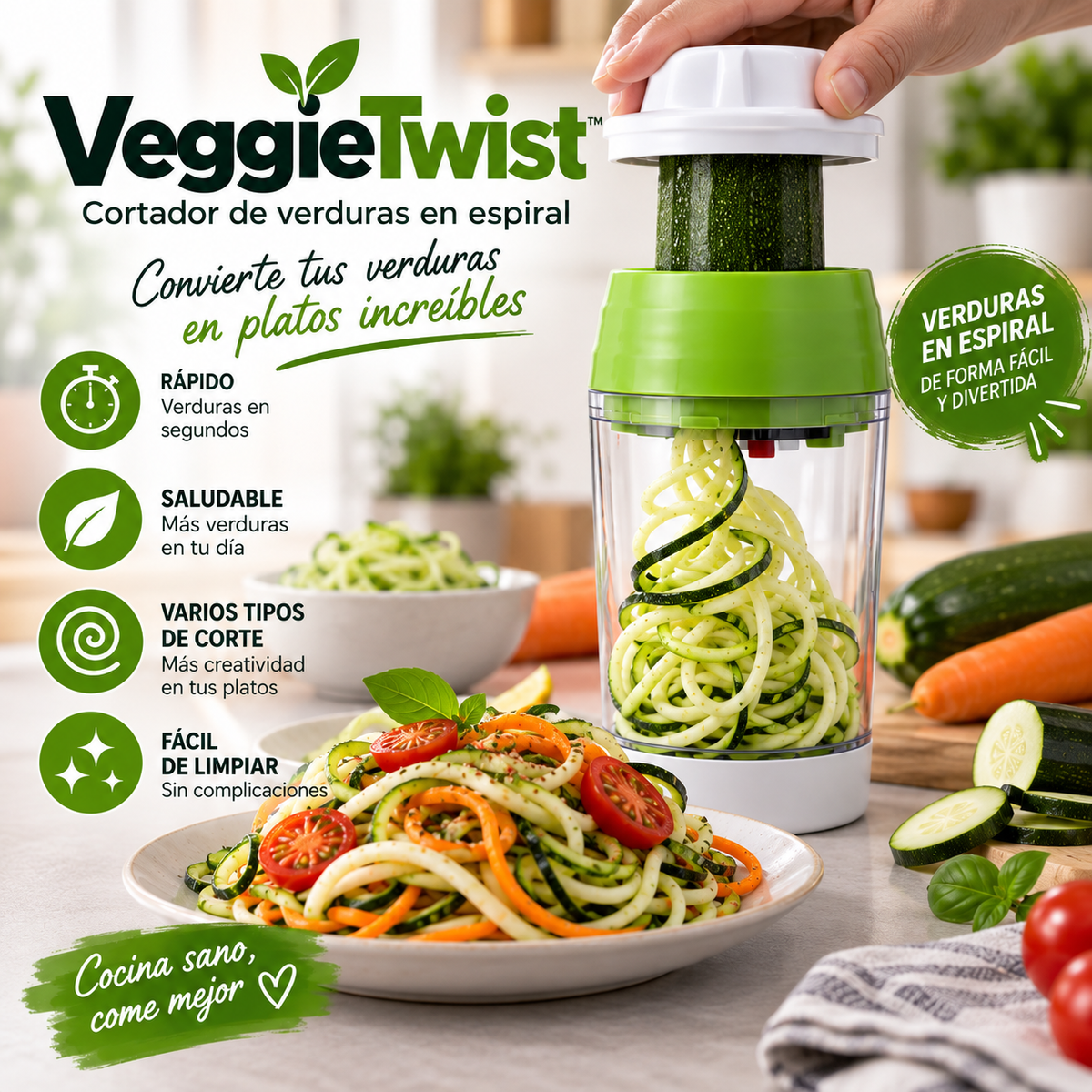 VeggieTwist - Cortador de Verduras en Espiral