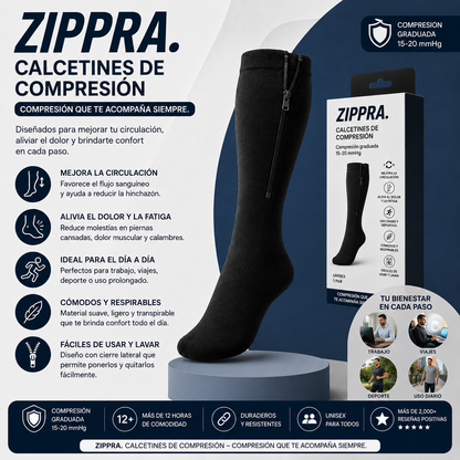 ZIPPRA™ – Compresión para Piernas Más Ligeras y Sin Dolor