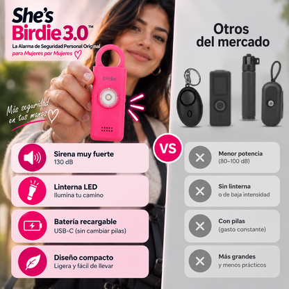 Safira - Alarma Personal de Seguridad con Sirena y Linterna