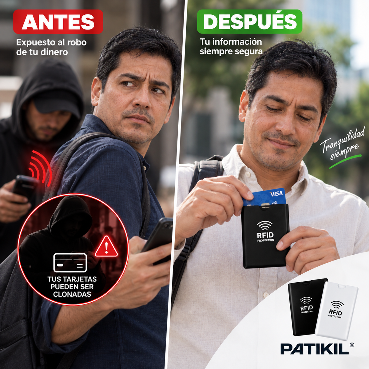 PATIKIL- Funda Protectora RFID y NFC para Tarjetas