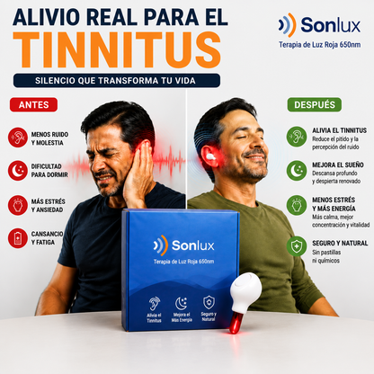 SonLux - Terapia de luz roja para tinnitus y cuidado auditivo