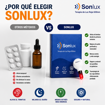SonLux - Terapia de luz roja para tinnitus y cuidado auditivo