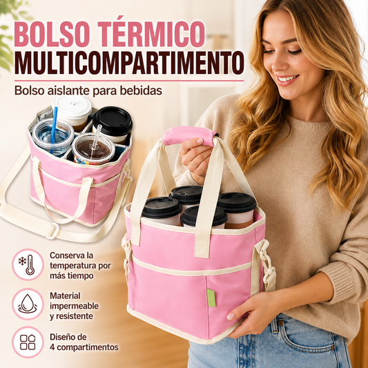 Bolsa isotérmica para botellas de bebidas Cithway® de 4 compartimentos