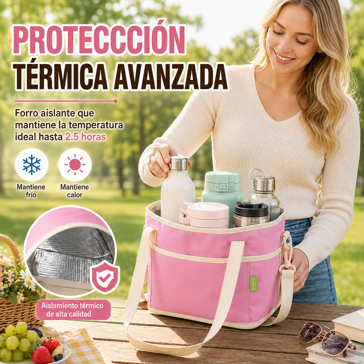 Bolsa isotérmica para botellas de bebidas Cithway® de 4 compartimentos