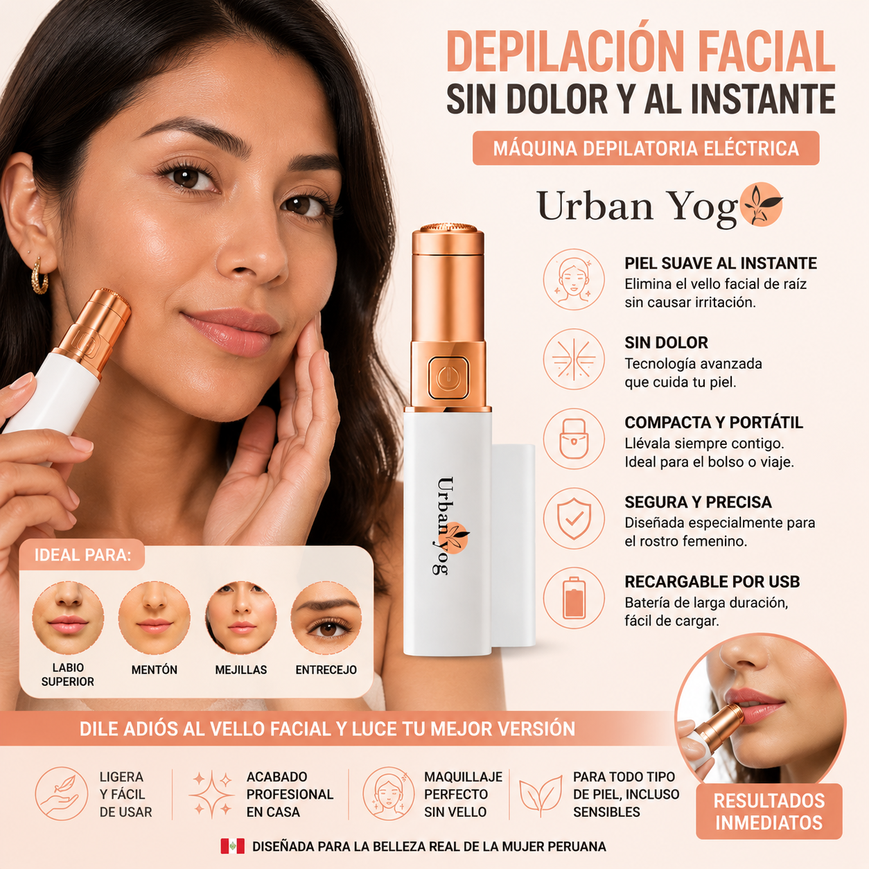 URBAN YOG - Depiladora Facial Portátil
