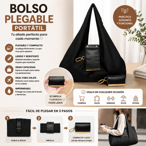 LUNA TOTE- Bolso Plegable Compacto y Portátil