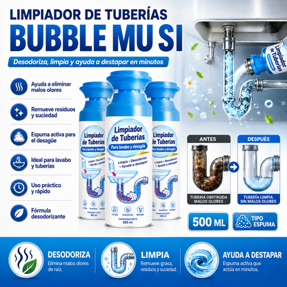 BUBBLE MU SI- Limpiador Destapador de Tuberías