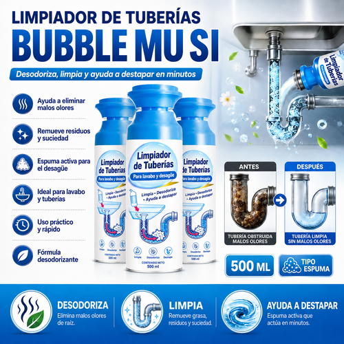 BUBBLE MU SI- Limpiador Destapador de Tuberías
