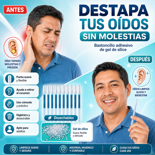SILI PRO- Bastoncillos para Limpieza de Oídos