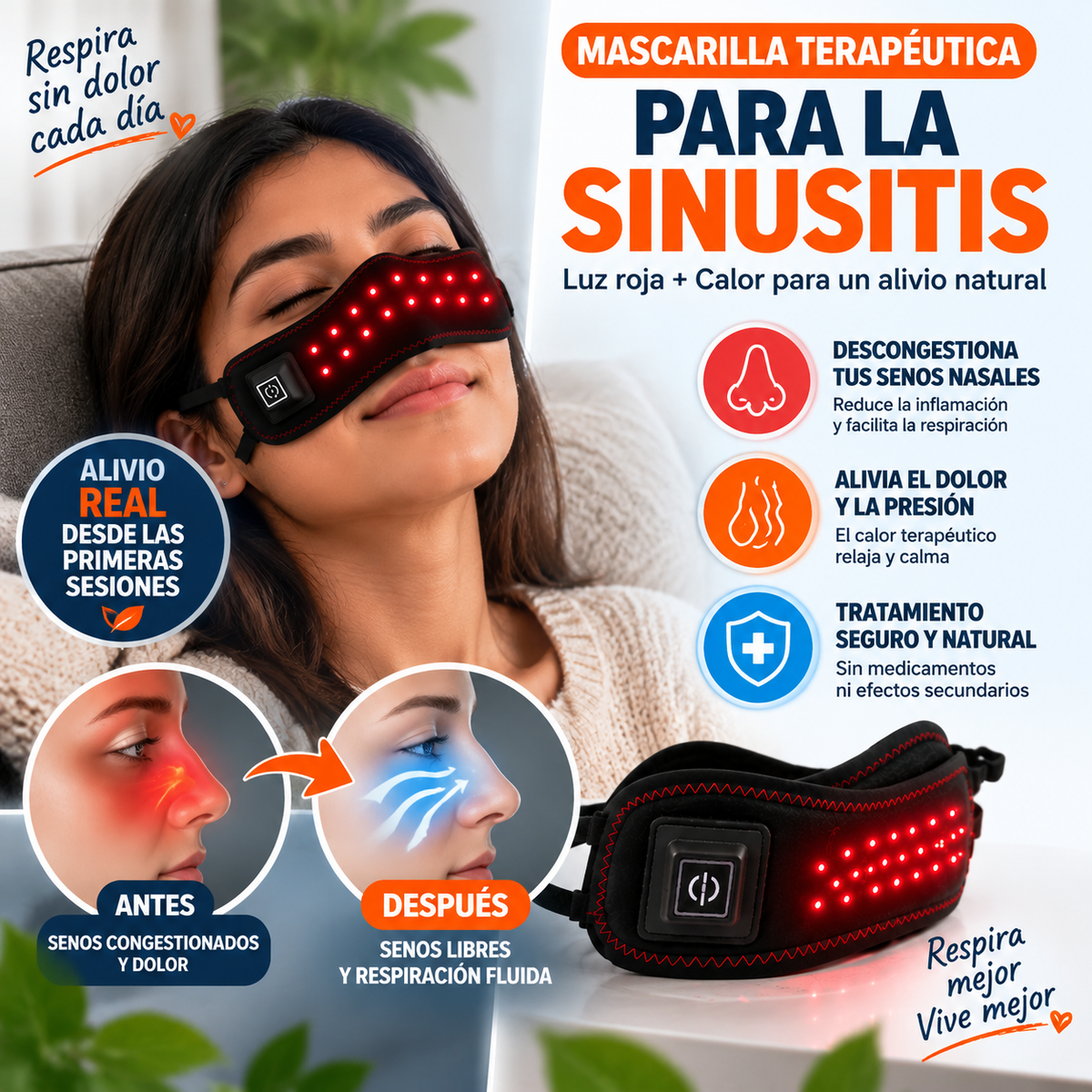 Sinera™ - Mascarilla terapéutica para la sinusitis