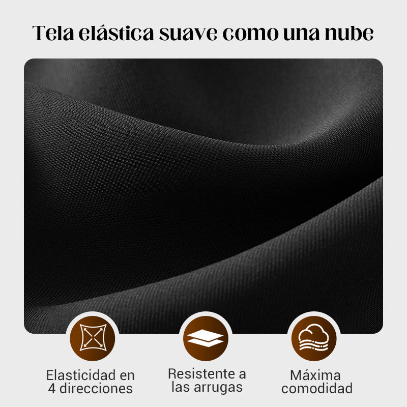 Pantalones casuales de mujer de cintura alta y pierna ancha -💖 Tejido Elástico Cómodo + Bolsillos Prácticos - Ideal para Trabajo, Paseos y Casa! ✨
